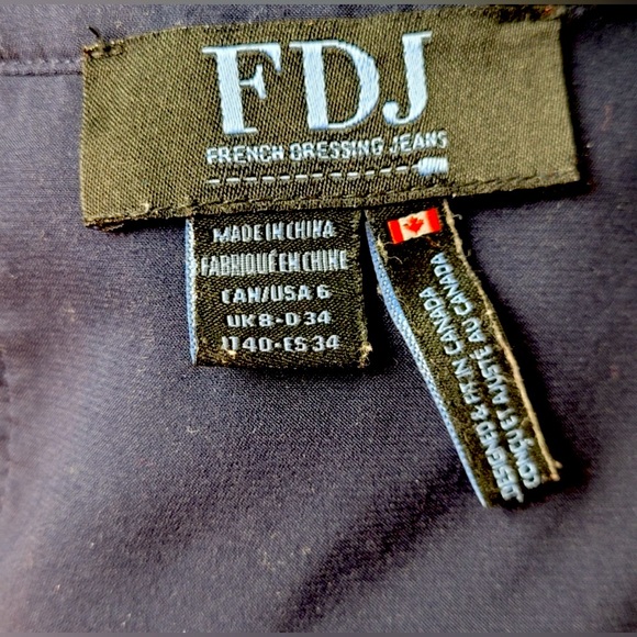 FDJ French Dressing Jeans Top Tunic Sleeveless Abstract Button Closure - Picture 6 of 8